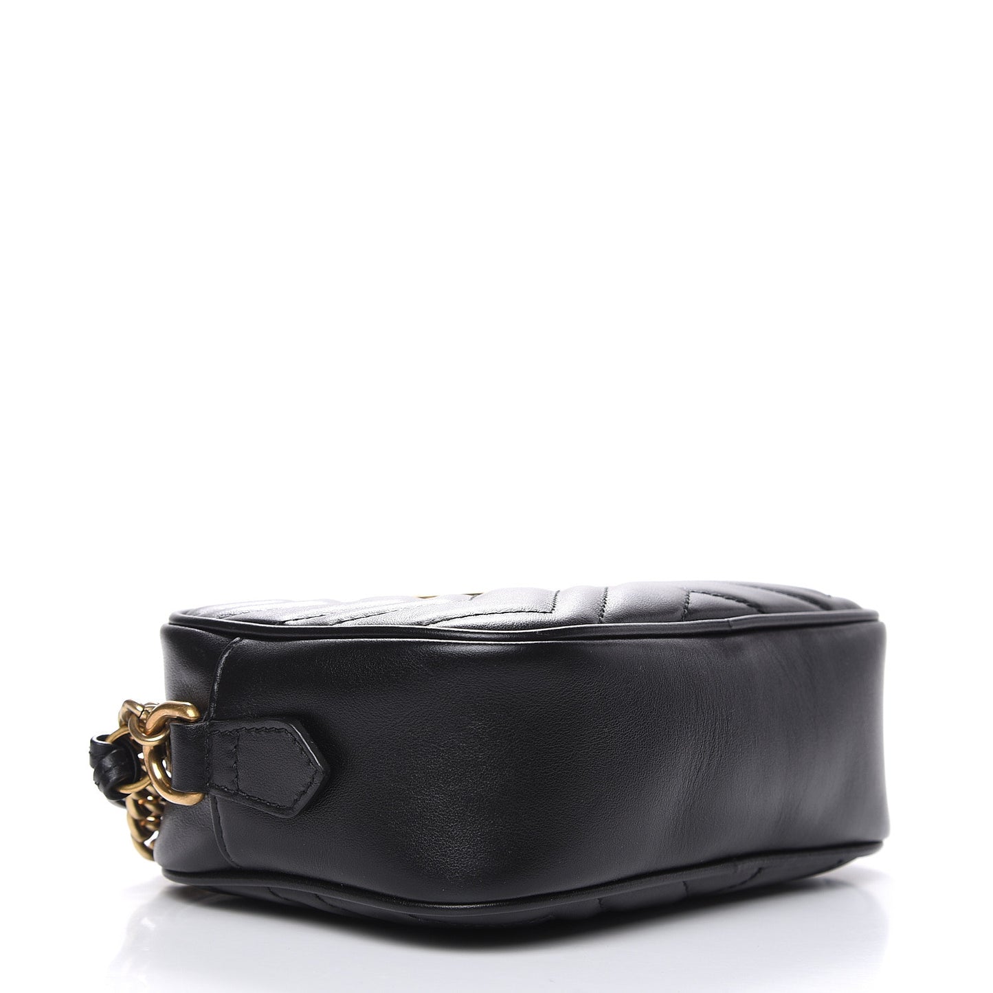 Calfskin Matelasse Mini GG Marmont Chain Shoulder Bag Black