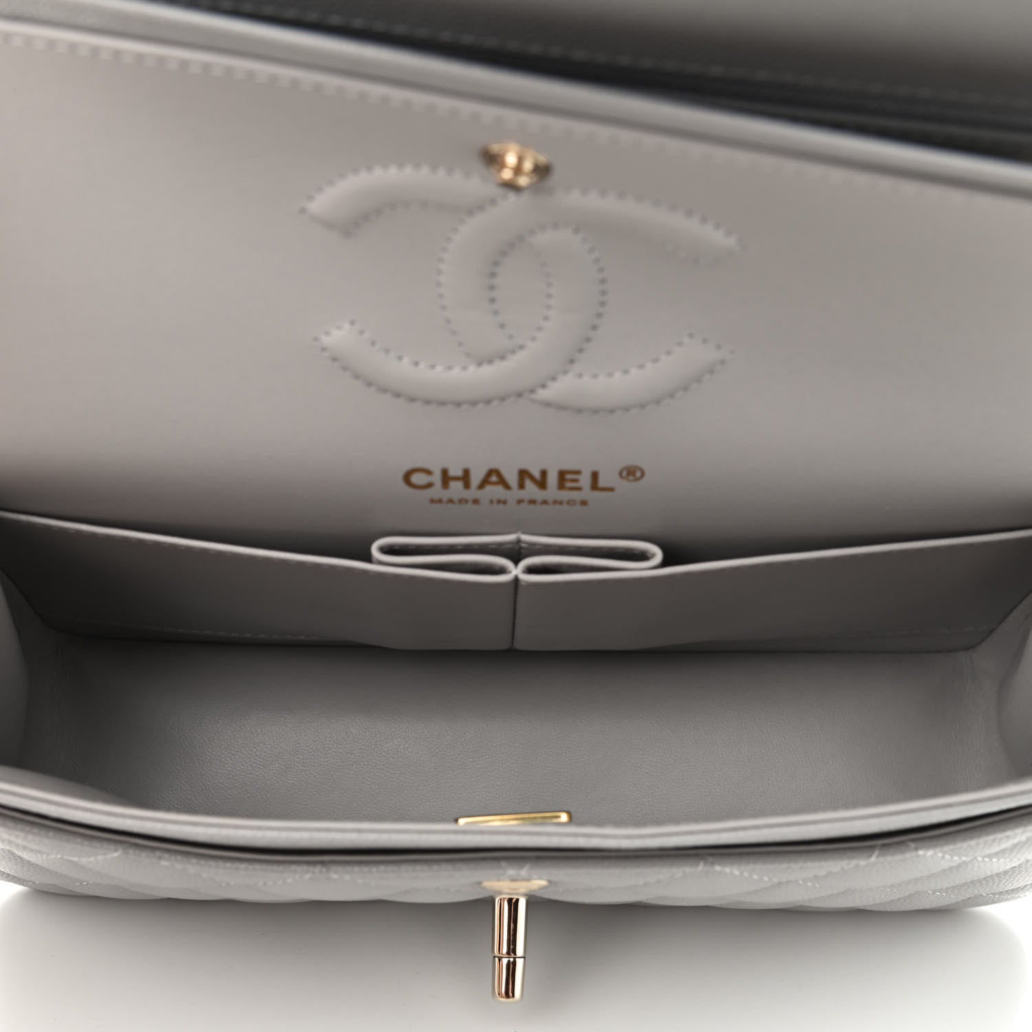 Chanel Caviar Quilted Small Double Flap Grey 5 of 9