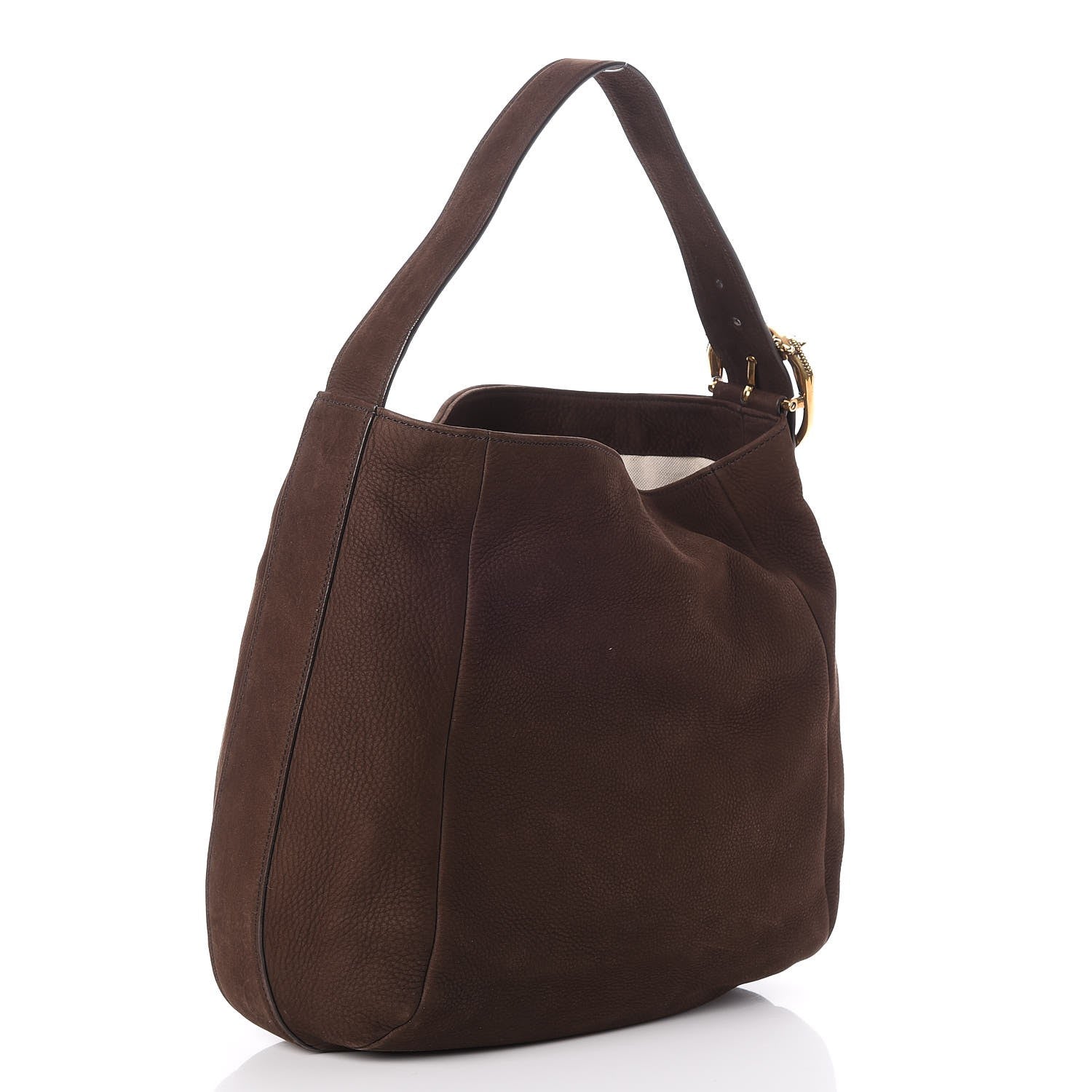 Gucci Nubuck Ribot Horse Heads Hobo Brown 3 of 8