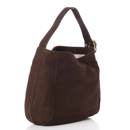 Gucci Nubuck Ribot Horse Heads Hobo Brown 3 of 8