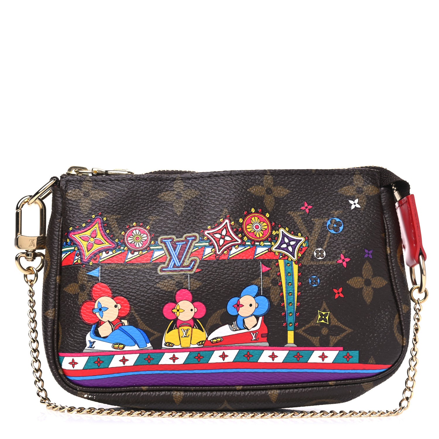Louis Vuitton Monogram 2020 Christmas Animation Bumper Cars Mini Pochette Accessories Coquelicot 1 of 8