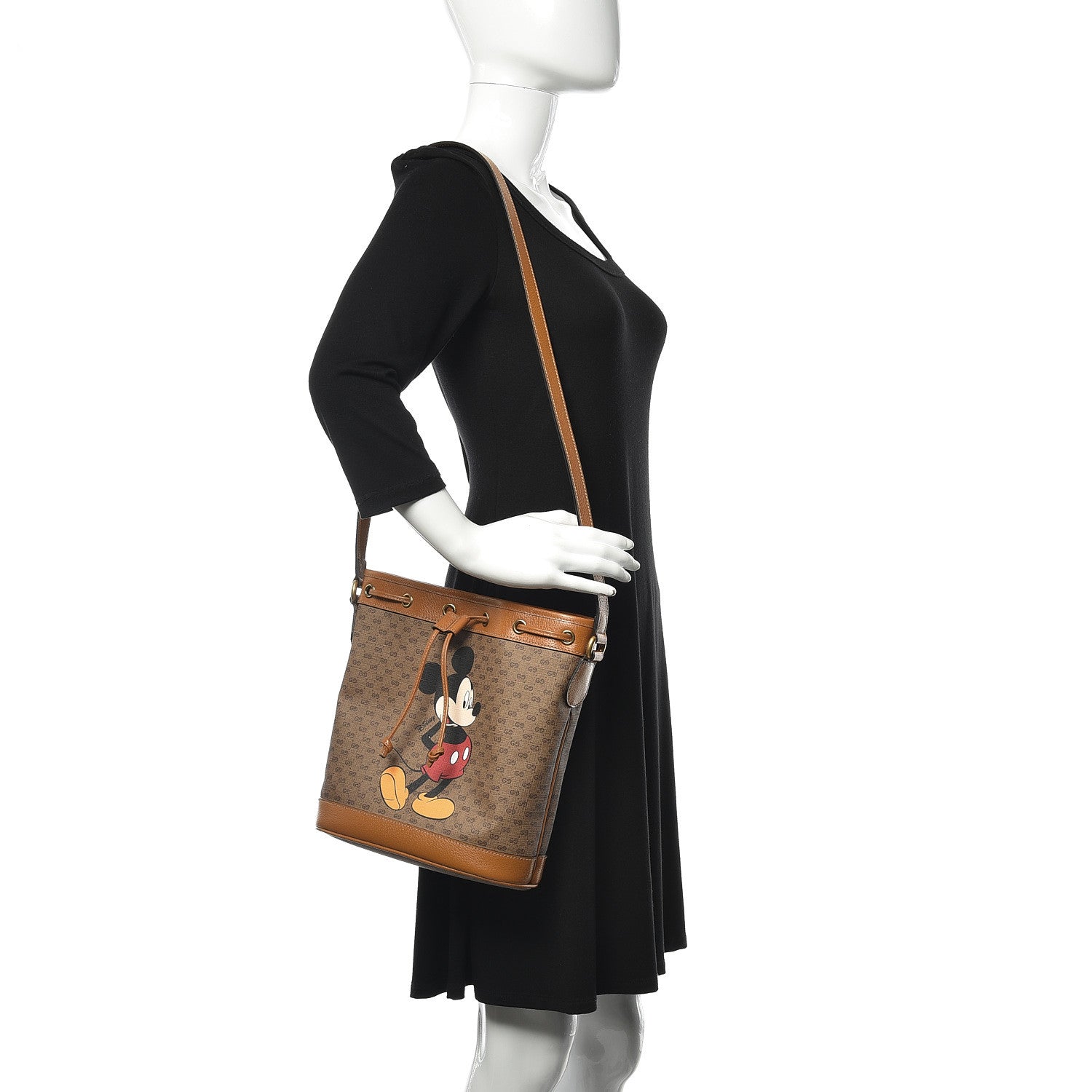 Gucci X DISNEY Mini Vintage GG Supreme Monogram Bucket Bag Beige Vintage Sun Oil 2 of 11