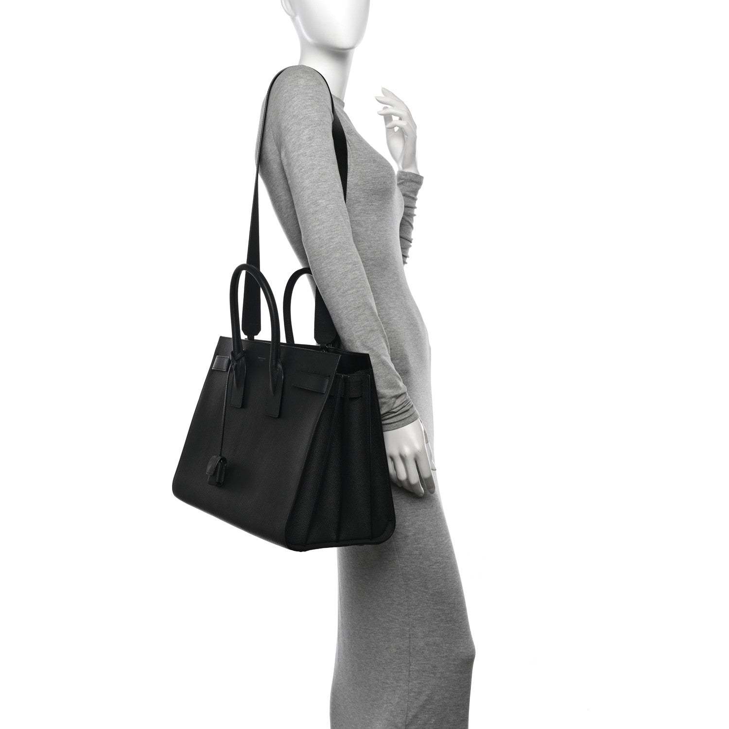Saint Laurent Grained Calfskin Large Sac De Jour Carryall Black 2 of 9