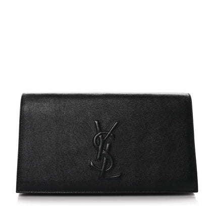 Saint Laurent Calfskin Monogram Large Belle De Jour Clutch Black 1 of 7