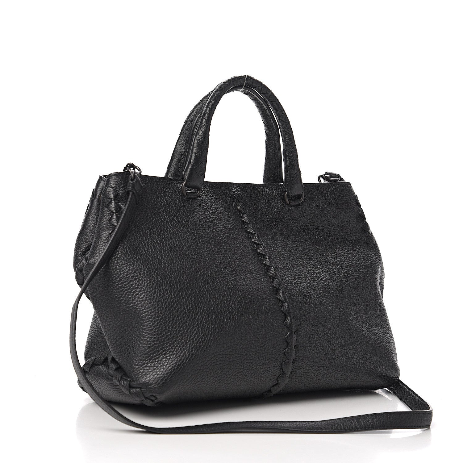 Bottega Veneta Cervo Deerskin Braided Tote Black 2 of 10
