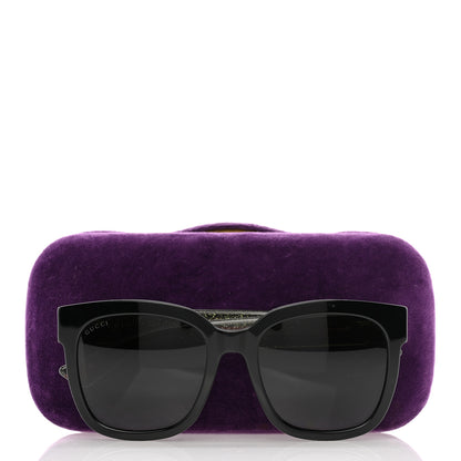 Gucci Acetate Square Frame Web Glitter Sunglasses GG0034S Black Green 10 of 10