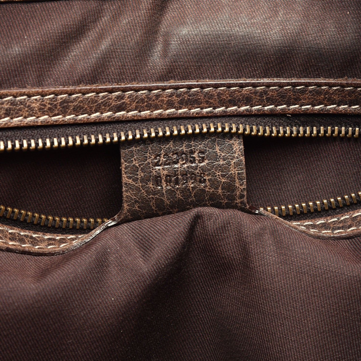 Gucci Guccissima Large New Pelham Satchel Dark Brown 8 of 10