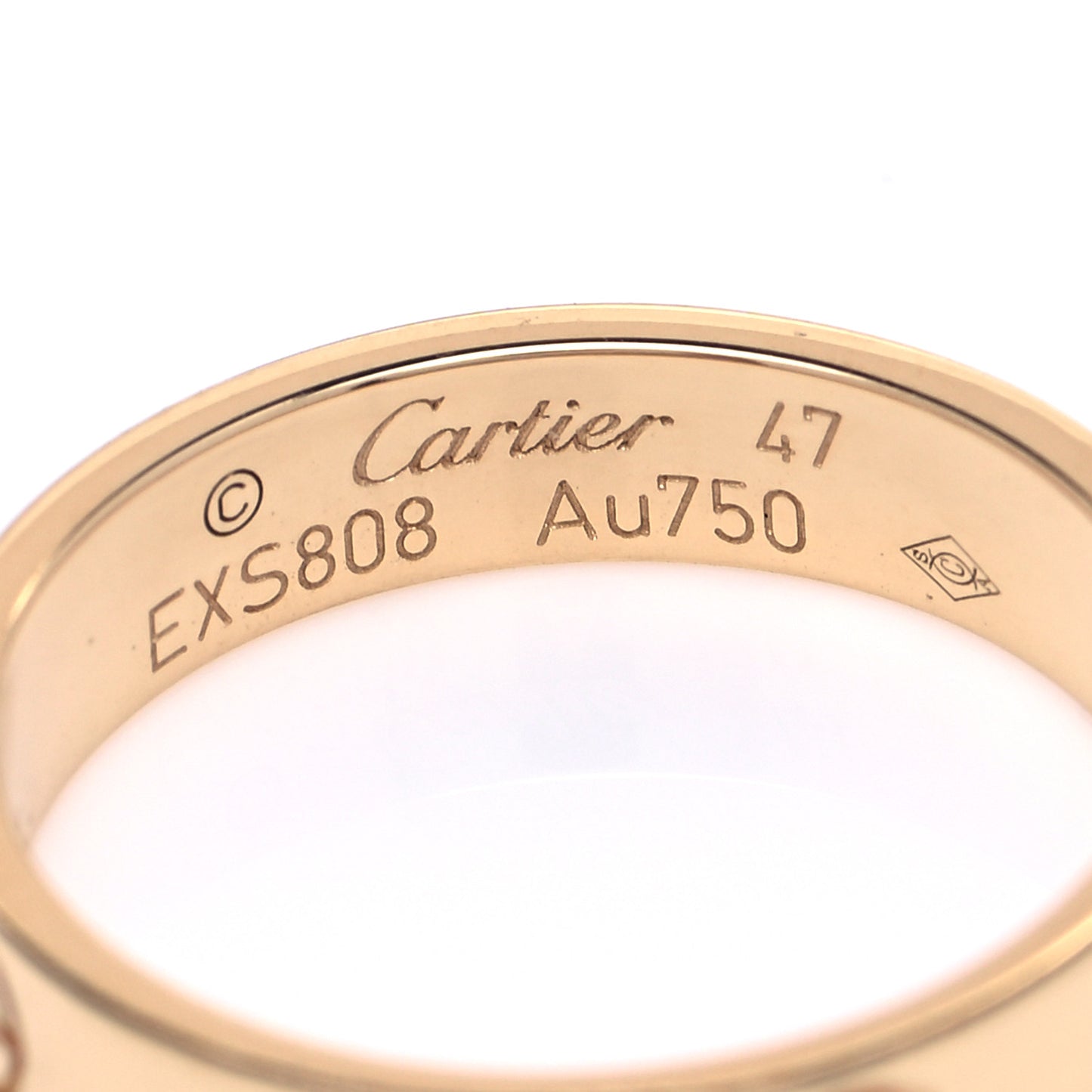 18K Yellow Gold 3.5mm LOVE Wedding Band Ring 47 4