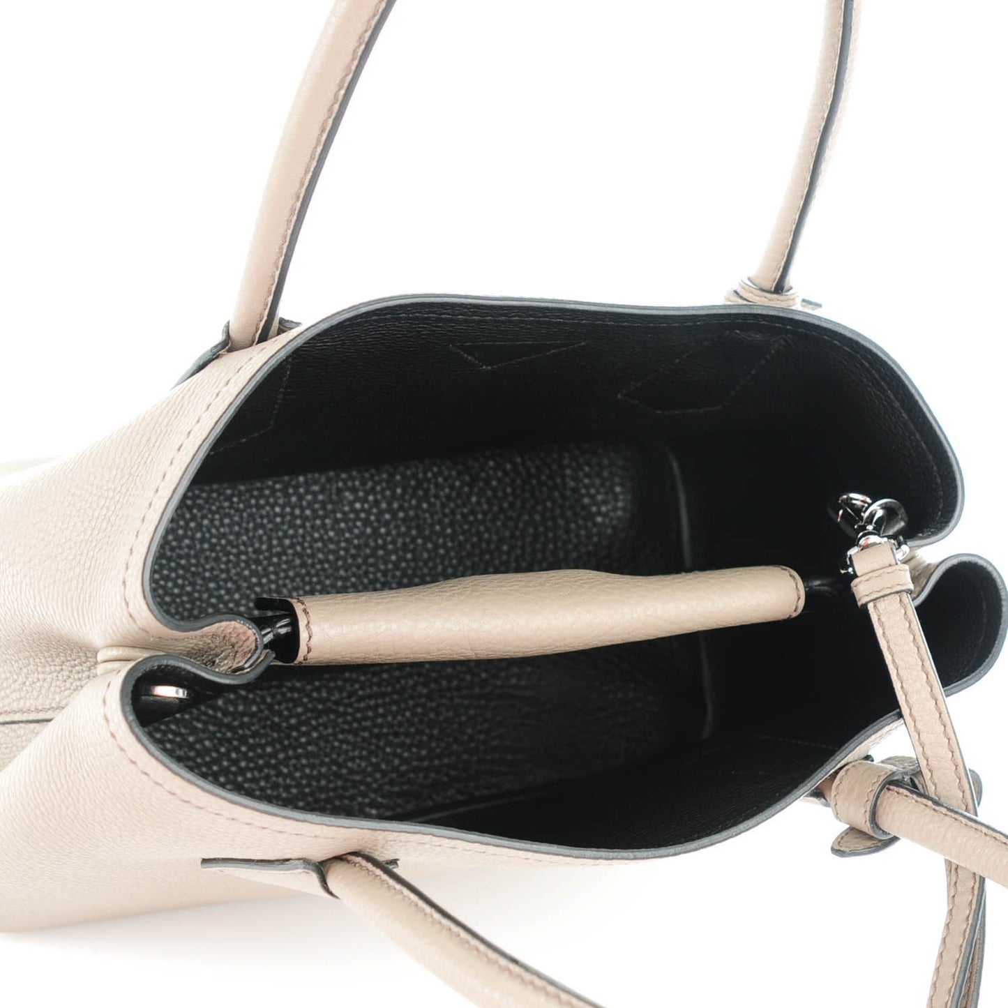 Vitello Daino Small Double Bag Argilla Black