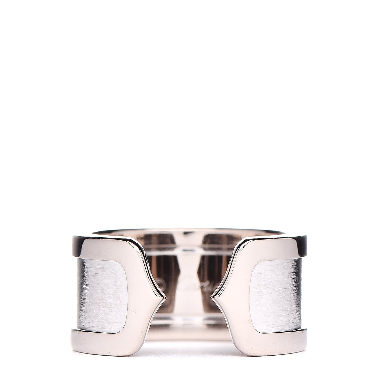 18K White Gold 10mm Logo De Ring 51 5.75