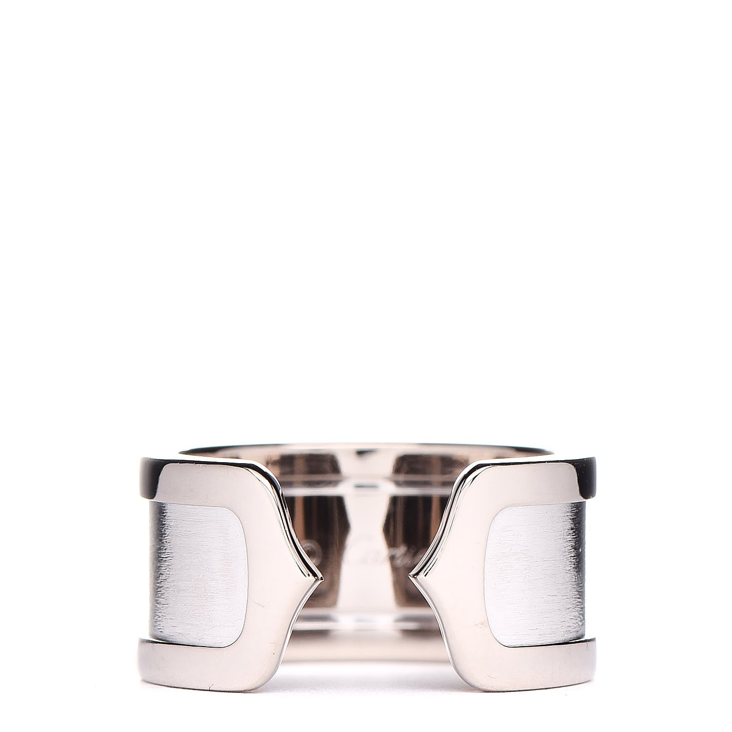 Cartier 18K White Gold 10mm Logo De Ring 51 5.75 1 of 6