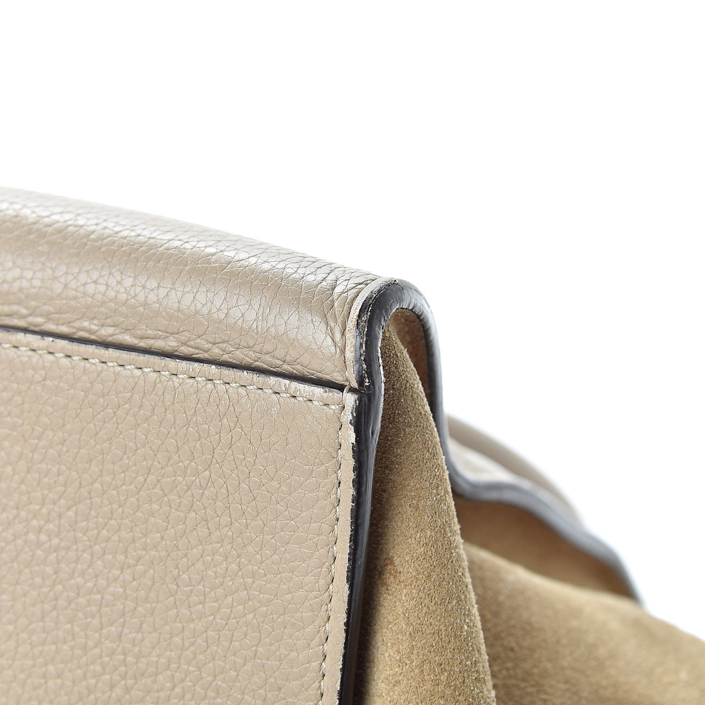 Drummed Calfskin Suede Large Trapeze Dune