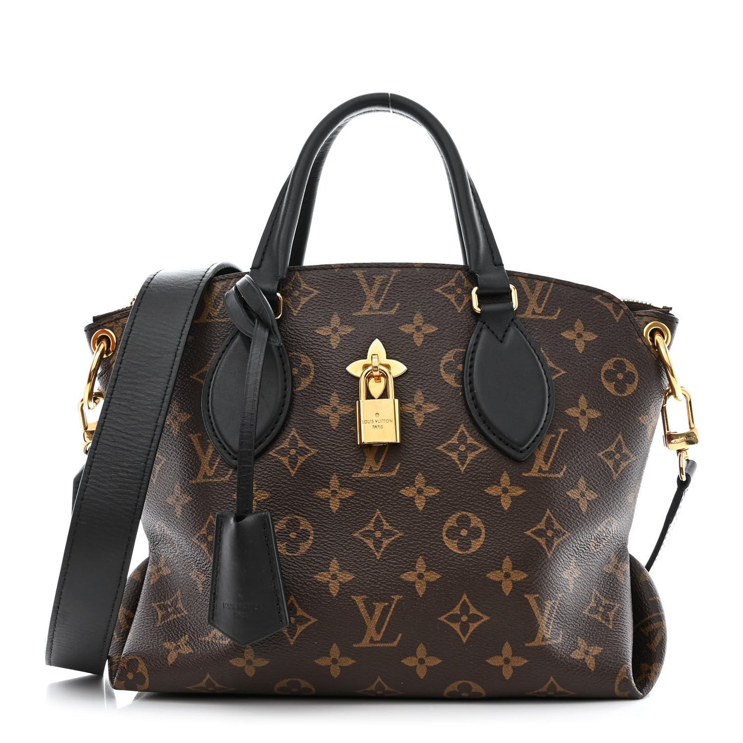 Monogram Flower Zipped Tote PM Black