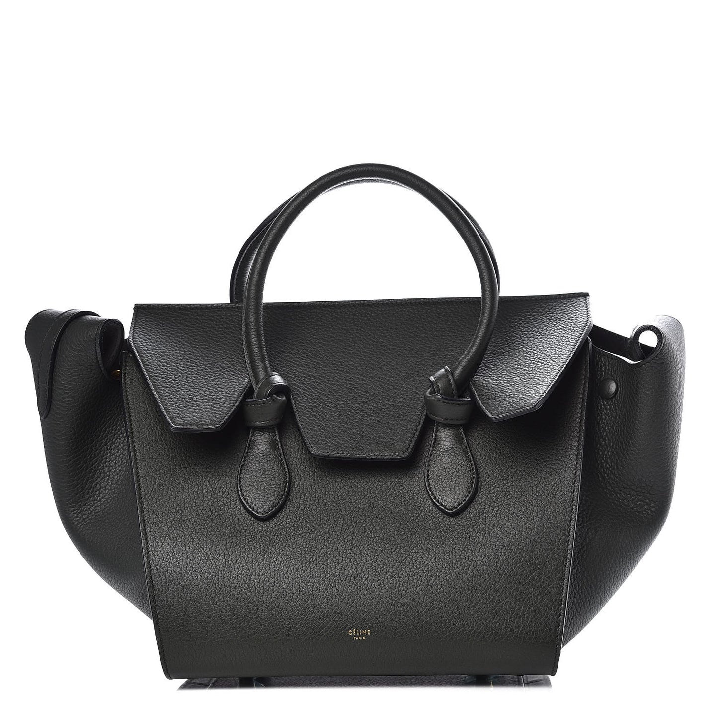 Grained Calfskin Small Tie Knot Tote Anthracite