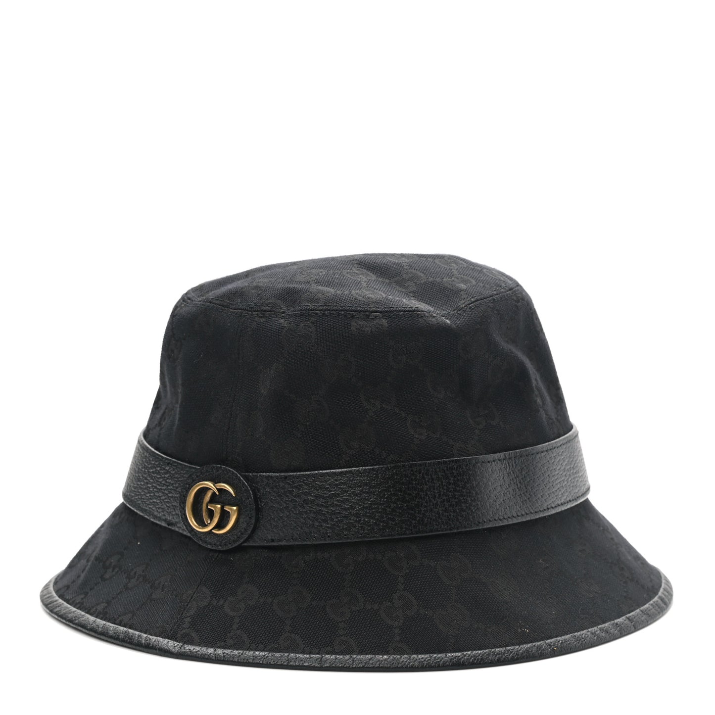 Monogram Textured Dollar Calfskin GG Jago Bucket Hat L Black