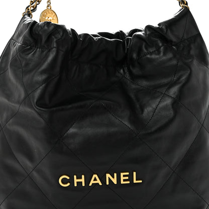 Chanel Shiny Calfskin Quilted Chanel 22 Black 8 of 13