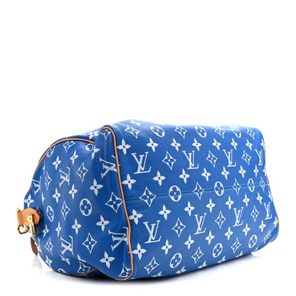 Louis Vuitton Calfskin Monogram Speedy P9 Bandouliere 40 Blue 5 of 18