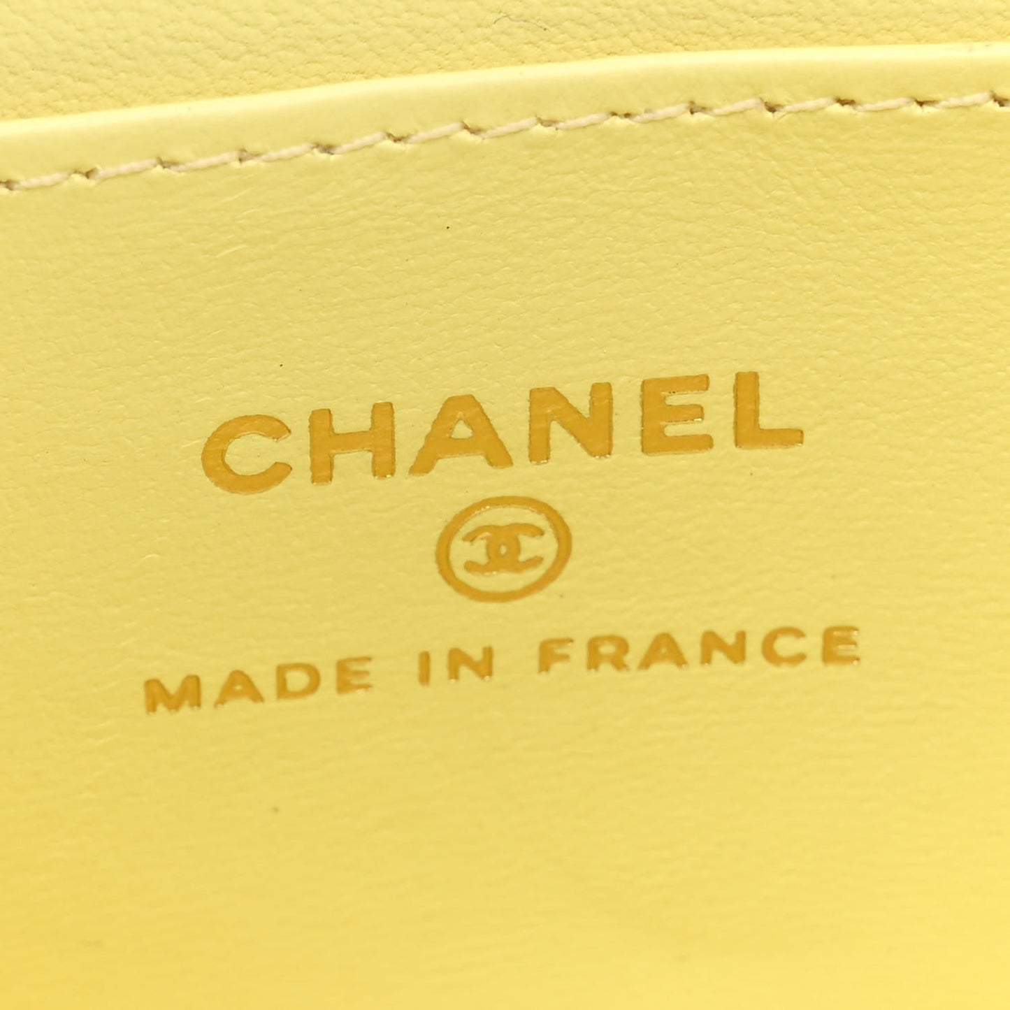Lambskin Quilted Clutch With Chain Light Yellow