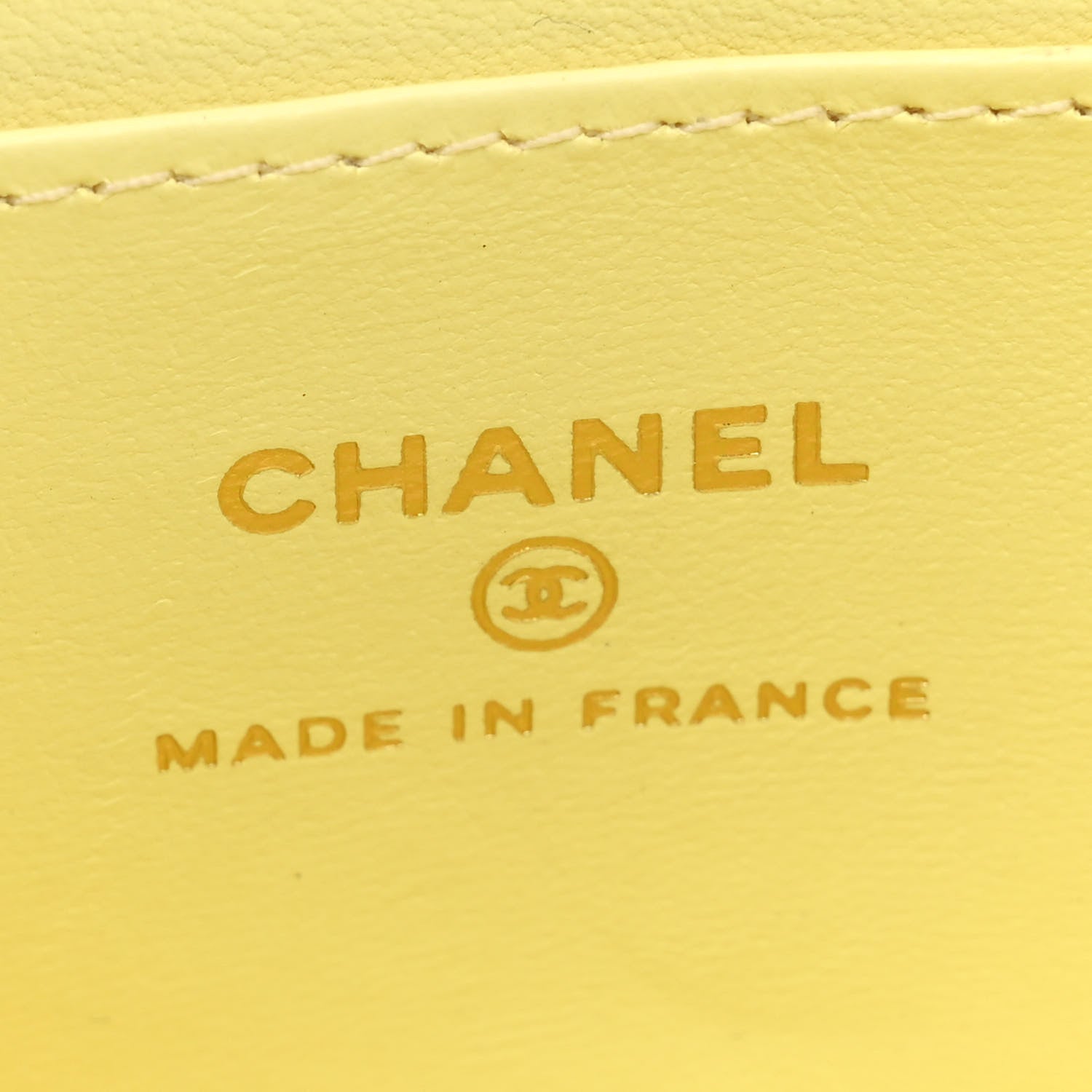 Chanel Lambskin Quilted Clutch With Chain Light Yellow 6 of 12