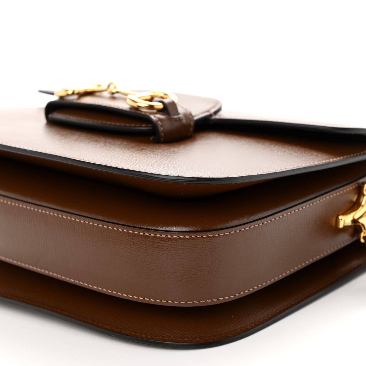 Azalea Calfskin Horsebit 1955 Shoulder Bag Brown Sugar