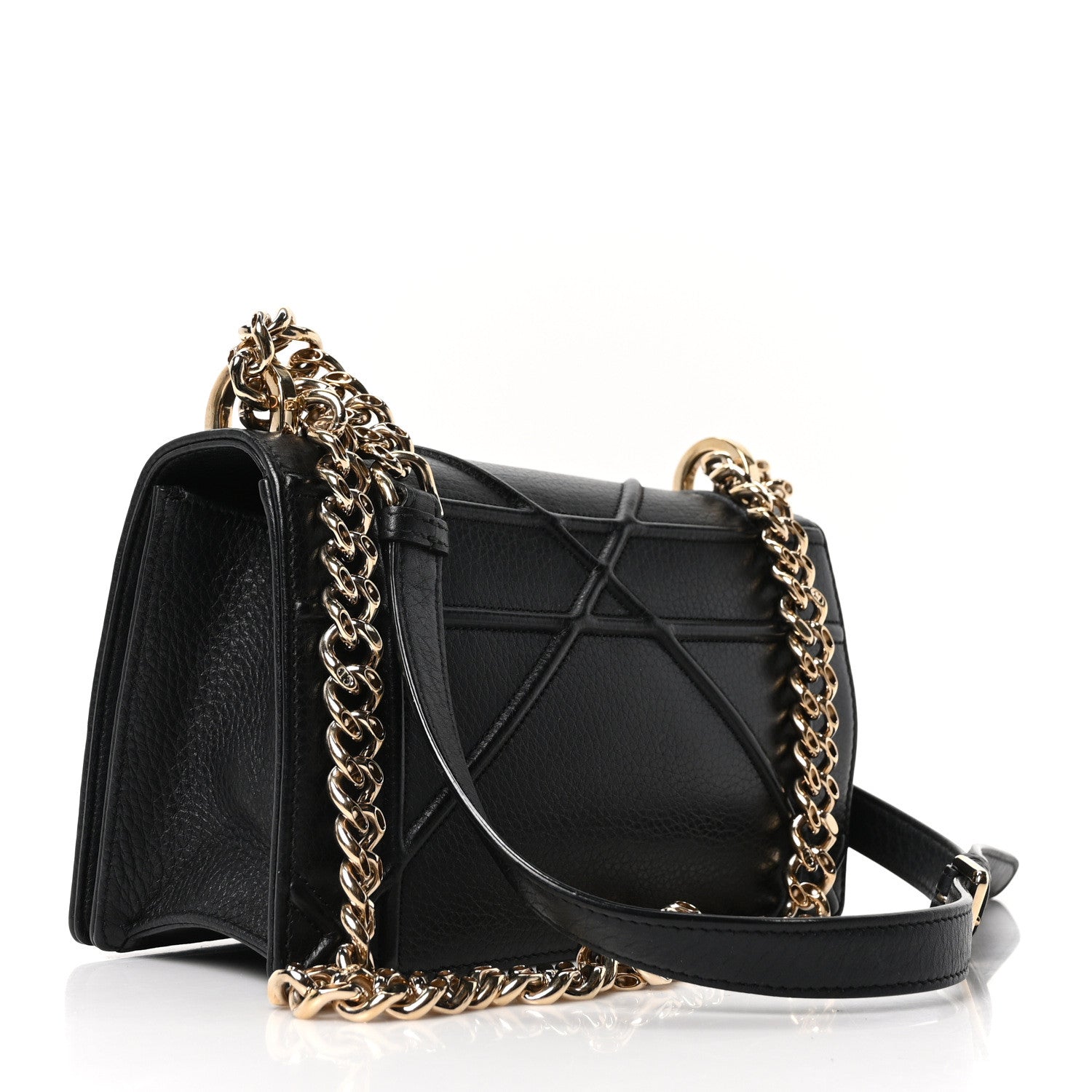 Christian Dior Grained Calfskin Small Diorama Flap Bag Black 3 of 10