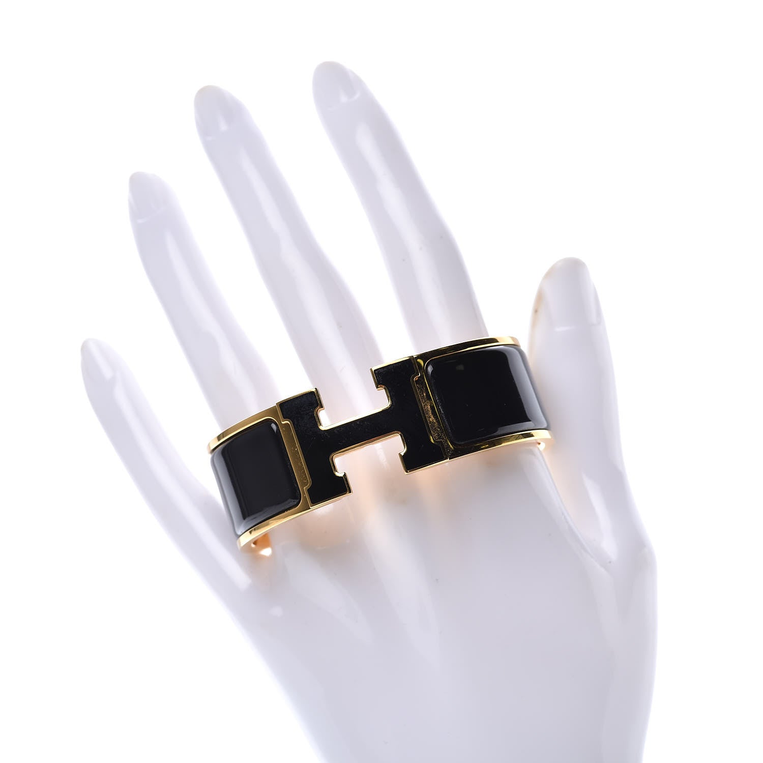 Hermes Enamel Wide Clic Clac H Bracelet PM Black 2 of 4