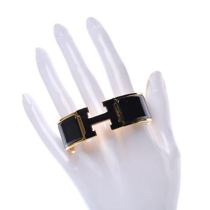 Hermes Enamel Wide Clic Clac H Bracelet PM Black 2 of 4