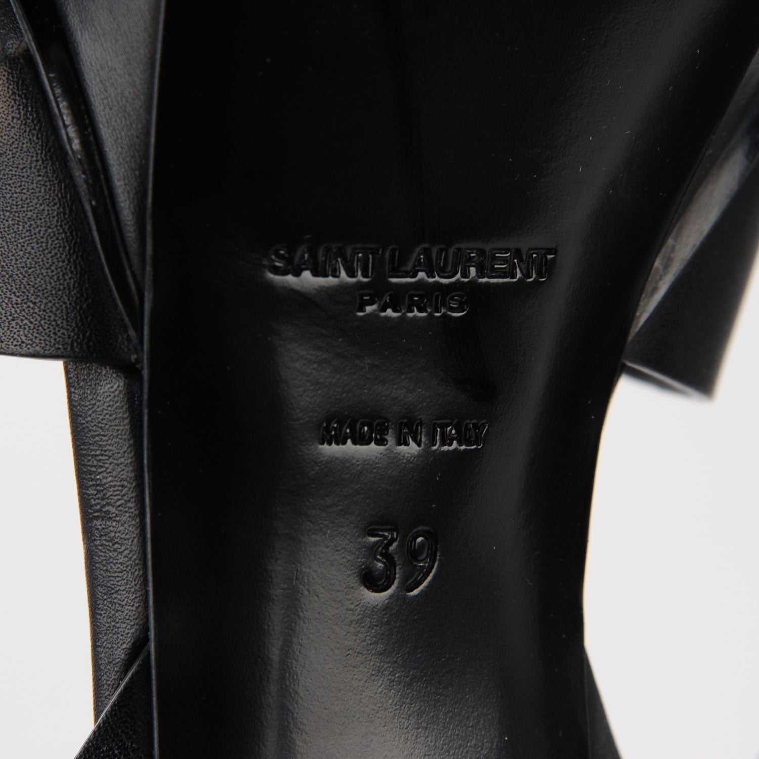 Saint Laurent Calfskin Tribute 75 Platform Sandals 39 Black 6 of 7
