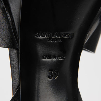 Saint Laurent Calfskin Tribute 75 Platform Sandals 39 Black 6 of 7