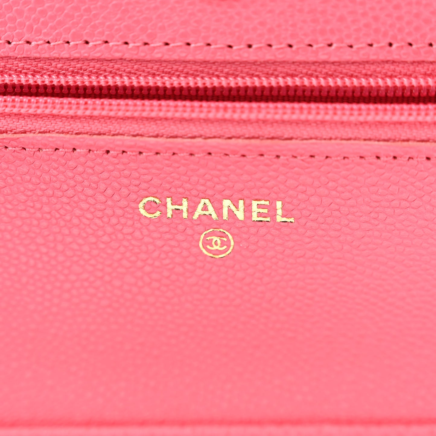 Caviar Quilted Wallet On Chain WOC Dark Pink