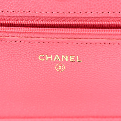 Chanel Caviar Quilted Wallet On Chain WOC Dark Pink 6 of 11