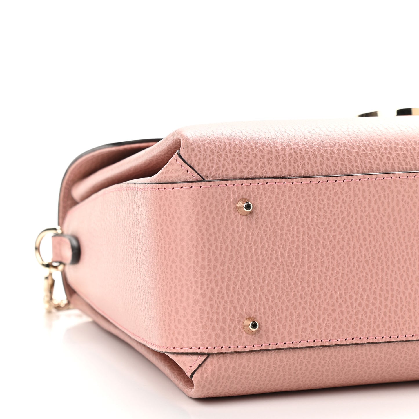 Dollar Calfskin Medium Interlocking G Top Handle Shoulder Bag Soft Pink