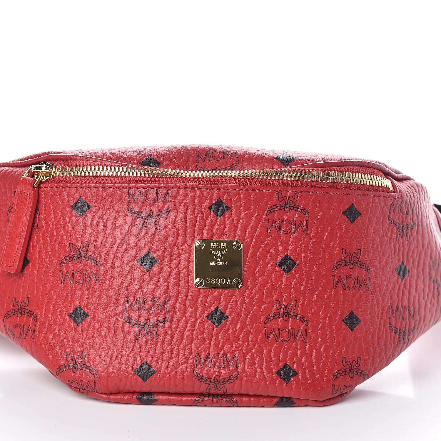 MCM Visetos Stark Belt Bag Red 7 of 9
