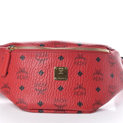 MCM Visetos Stark Belt Bag Red 7 of 9
