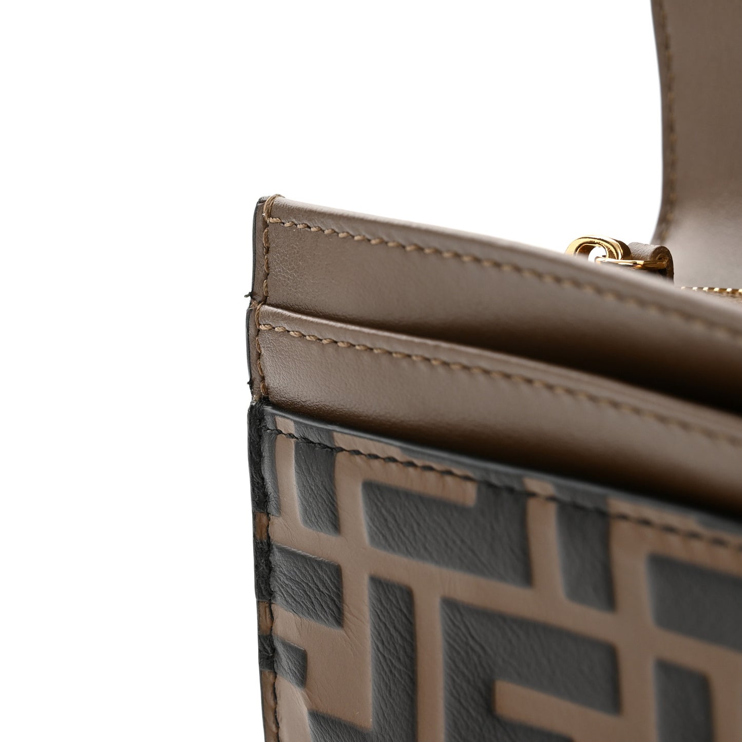 Vitello Soft F is Fendi Bi-Color FF 1974 Embossed Continental Envelope Wallet Maya Black