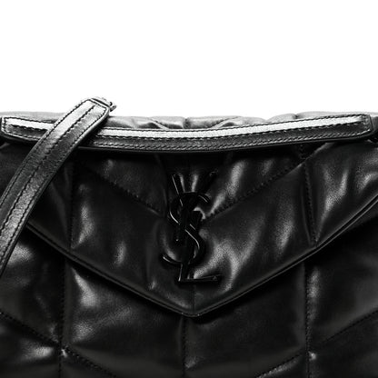 Saint Laurent Lambskin Quilted Monogram Monochrome Small Loulou Puffer Chain Satchel Black 9 of 12