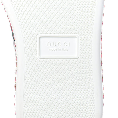 Gucci Laminated Nappa Crystal Web Bee Embroidered Trapuntata Womens Ace Platform Sneakers 37 Argento 8 of 9