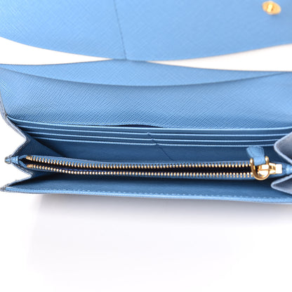 Prada Saffiano Metal Continental Flap Wallet Aviazione 5 of 11
