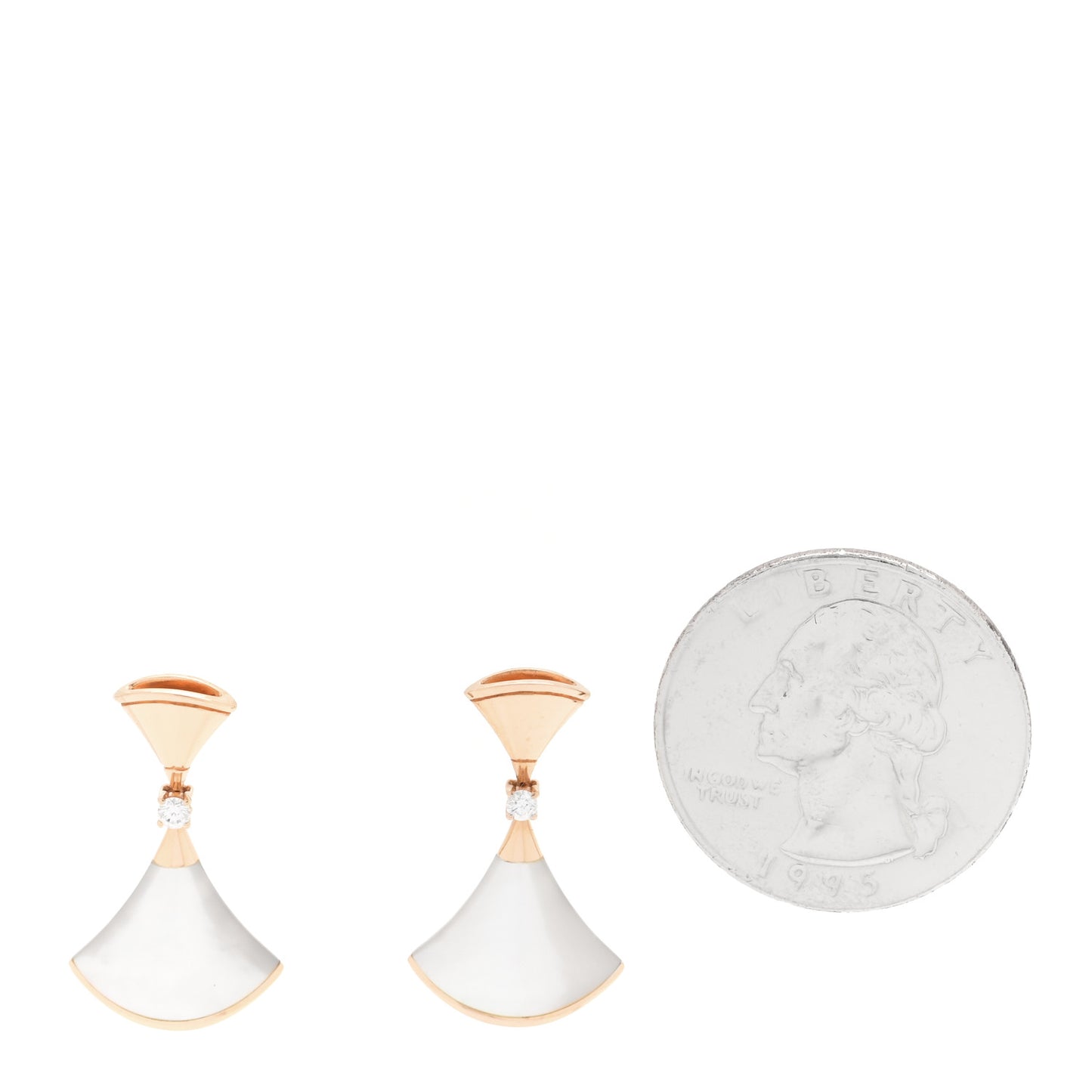 18K Rose Gold Diamond Mother of Pearl Divas' Dream Earrings