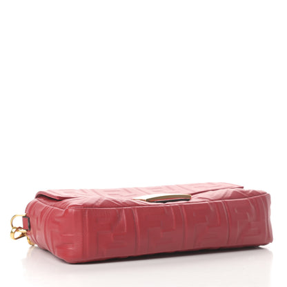 Fendi Nappa FF 1974 Embossed Baguette Fragola 4 of 10