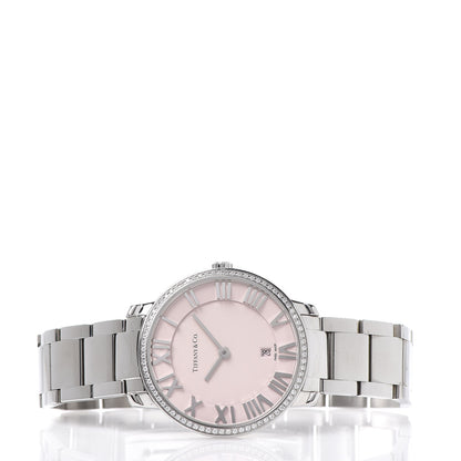 Tiffany Stainless Steel Diamond Bezel 31mm Atlas 2-Hand Quartz Watch Pink 3 of 6
