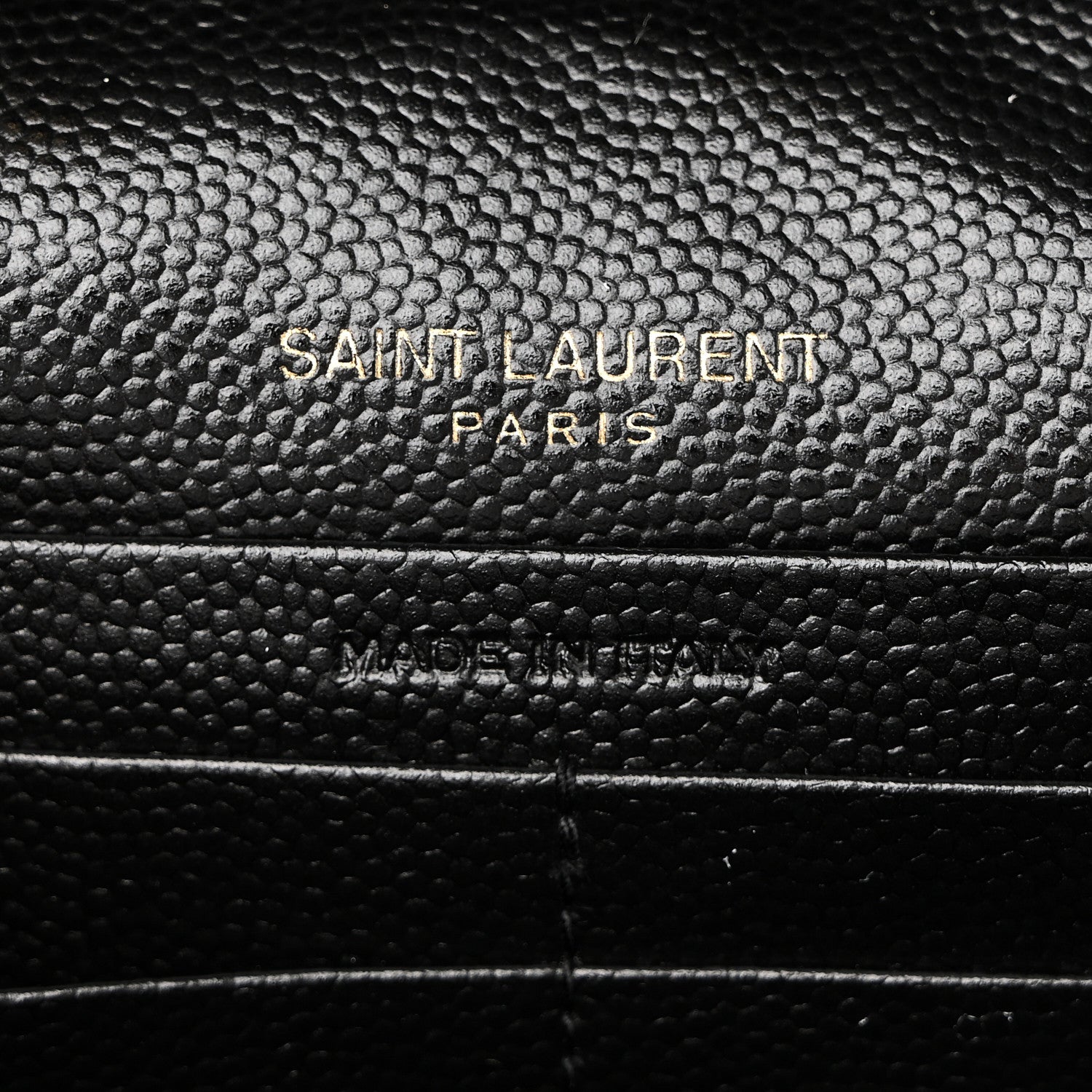 Saint Laurent Grain De Poudre Matelasse Chevron Monogram Chain Wallet Black 6 of 11