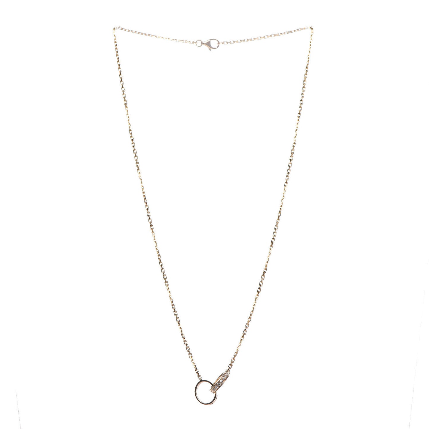 18K Yellow Gold Diamond Interlocking LOVE Necklace