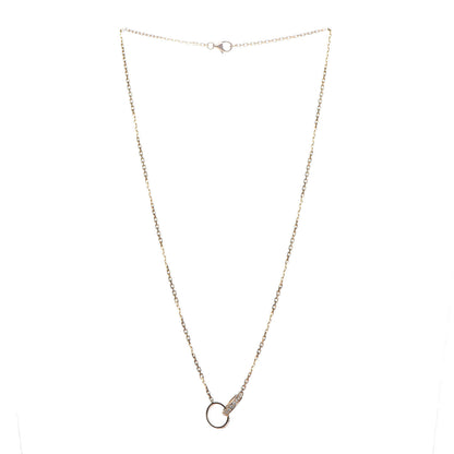 Cartier 18K Yellow Gold Diamond Interlocking LOVE Necklace 3 of 7