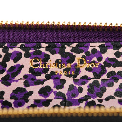 Christian Dior Patent Ultimate Voyageur Zip Around Wallet Purple Leopard 6 of 7