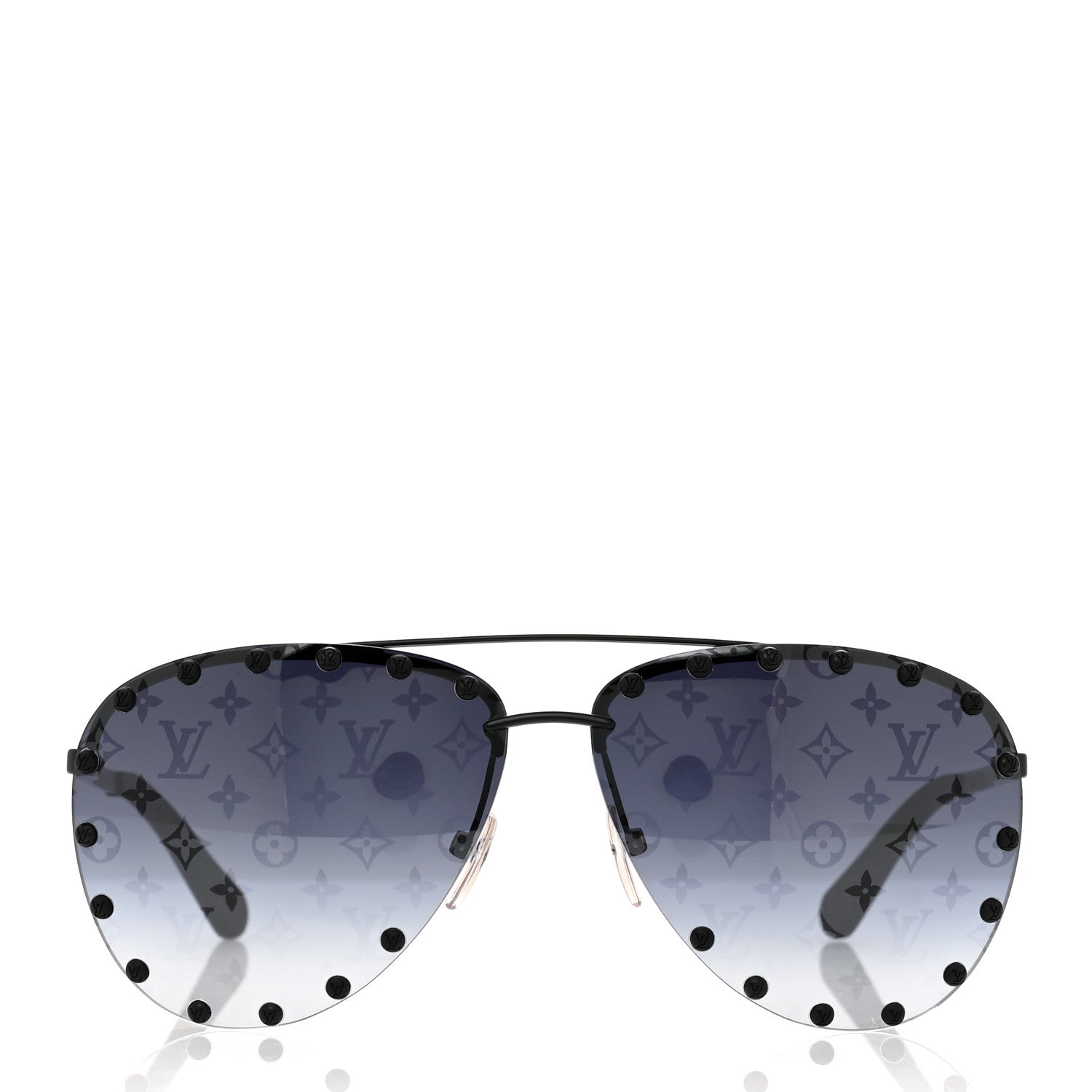 Louis Vuitton Monogram The Party Aviator Sunglasses Z0971U Black 2 of 9