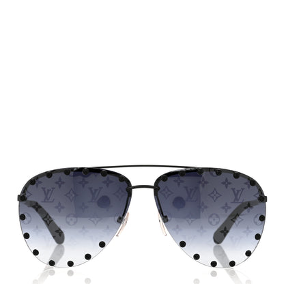 Louis Vuitton Monogram The Party Aviator Sunglasses Z0971U Black 2 of 9