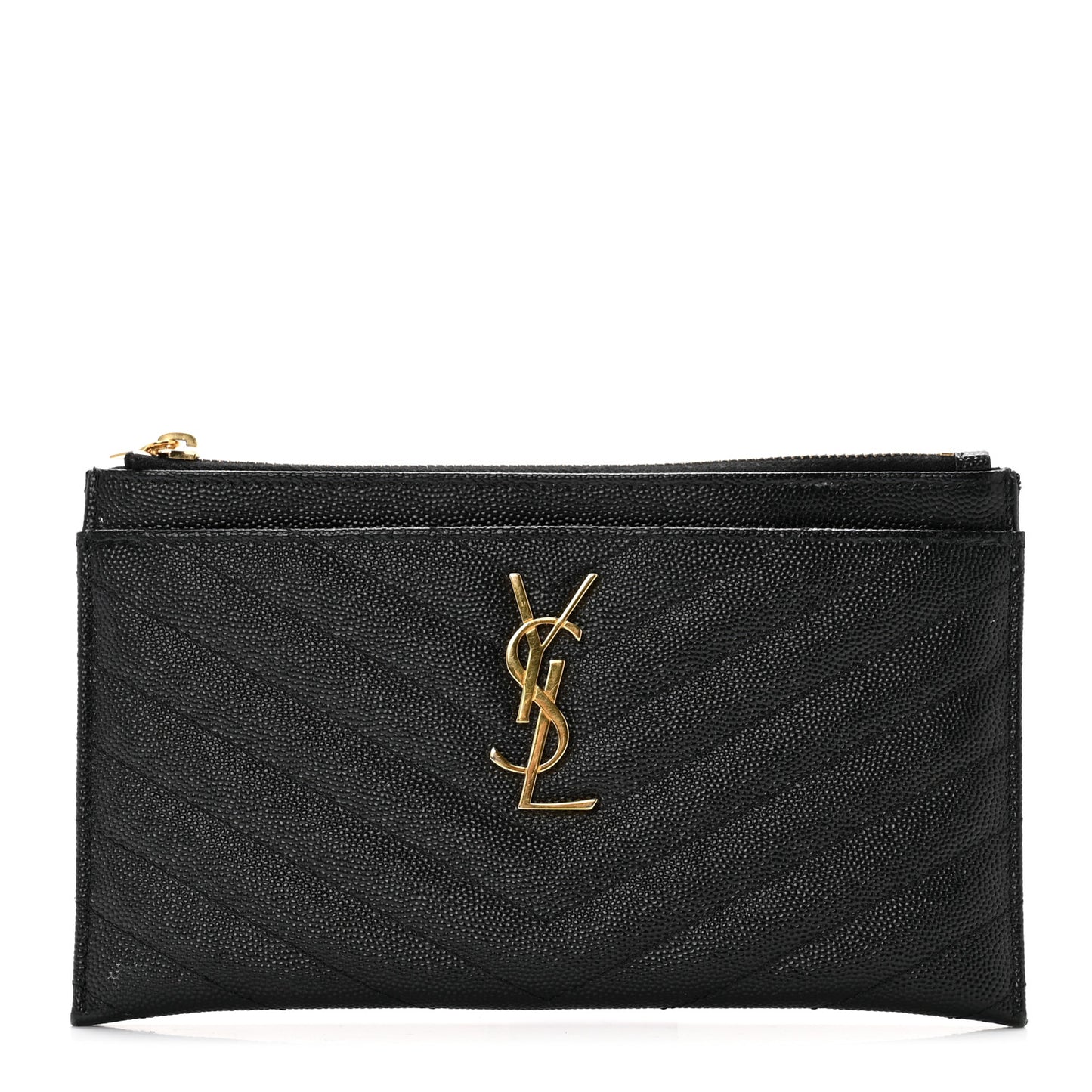 Grain De Poudre Chevron Monogram Bill Pouch Black