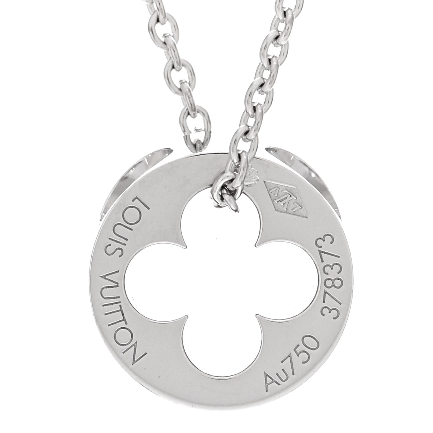 Louis Vuitton 18K White Gold Empreinte Pendant Necklace 5 of 6