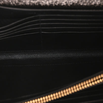 Saint Laurent Metallic Crackled Calfskin Matelasse Chevron Monogram Chain Wallet Gold 5 of 10